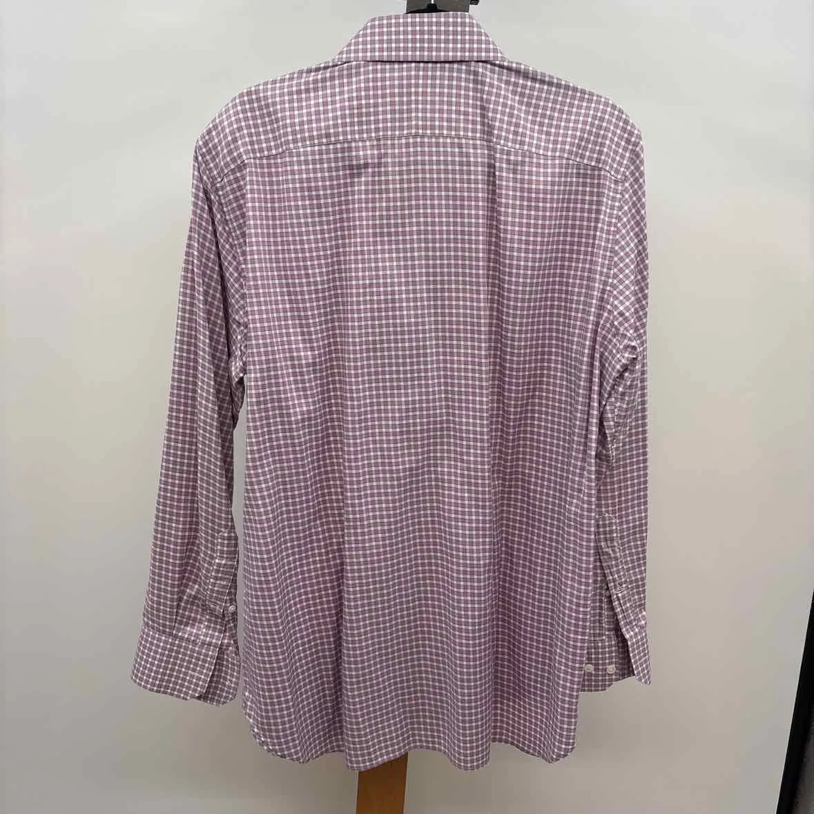 Bonobos Men's Size L mauve Checkered Long Sleeve Shirt