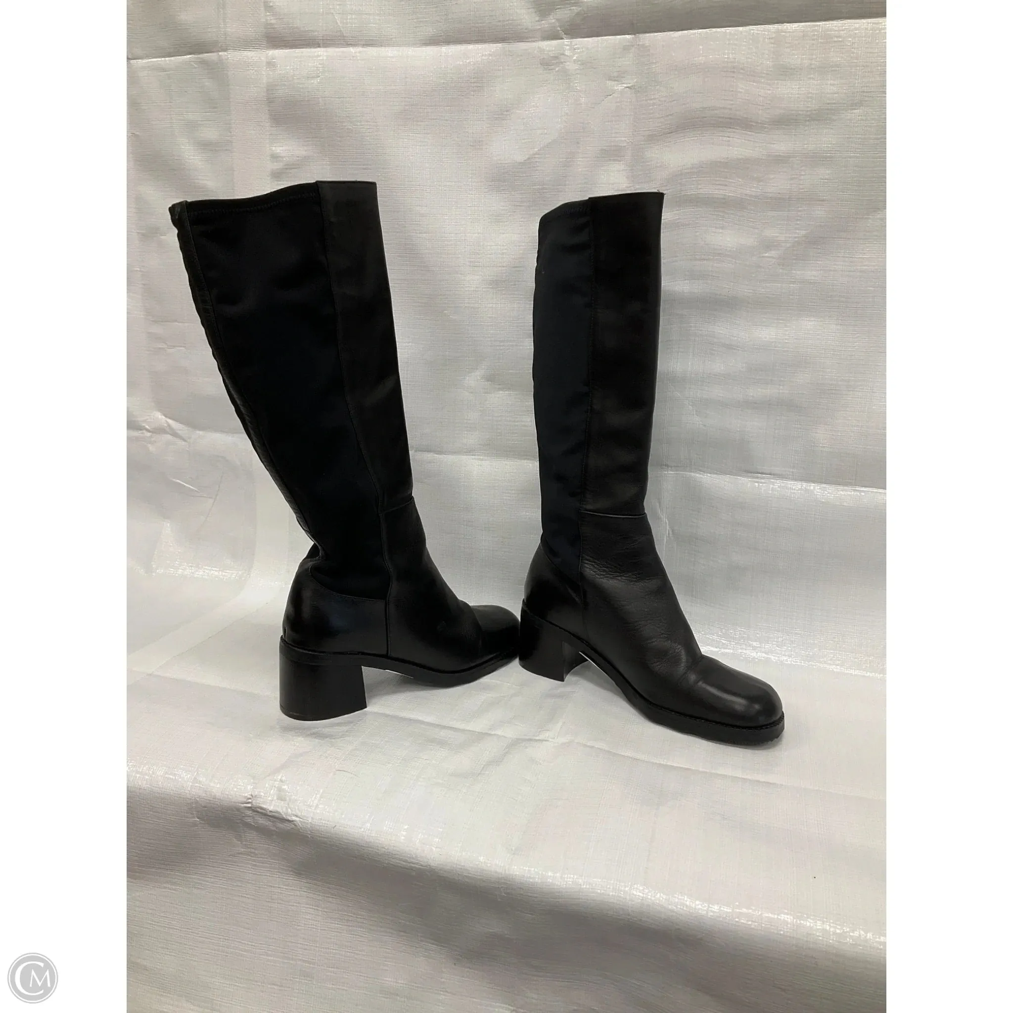 Boots Knee Heels By Clothes Mentor In Black, Size: 7