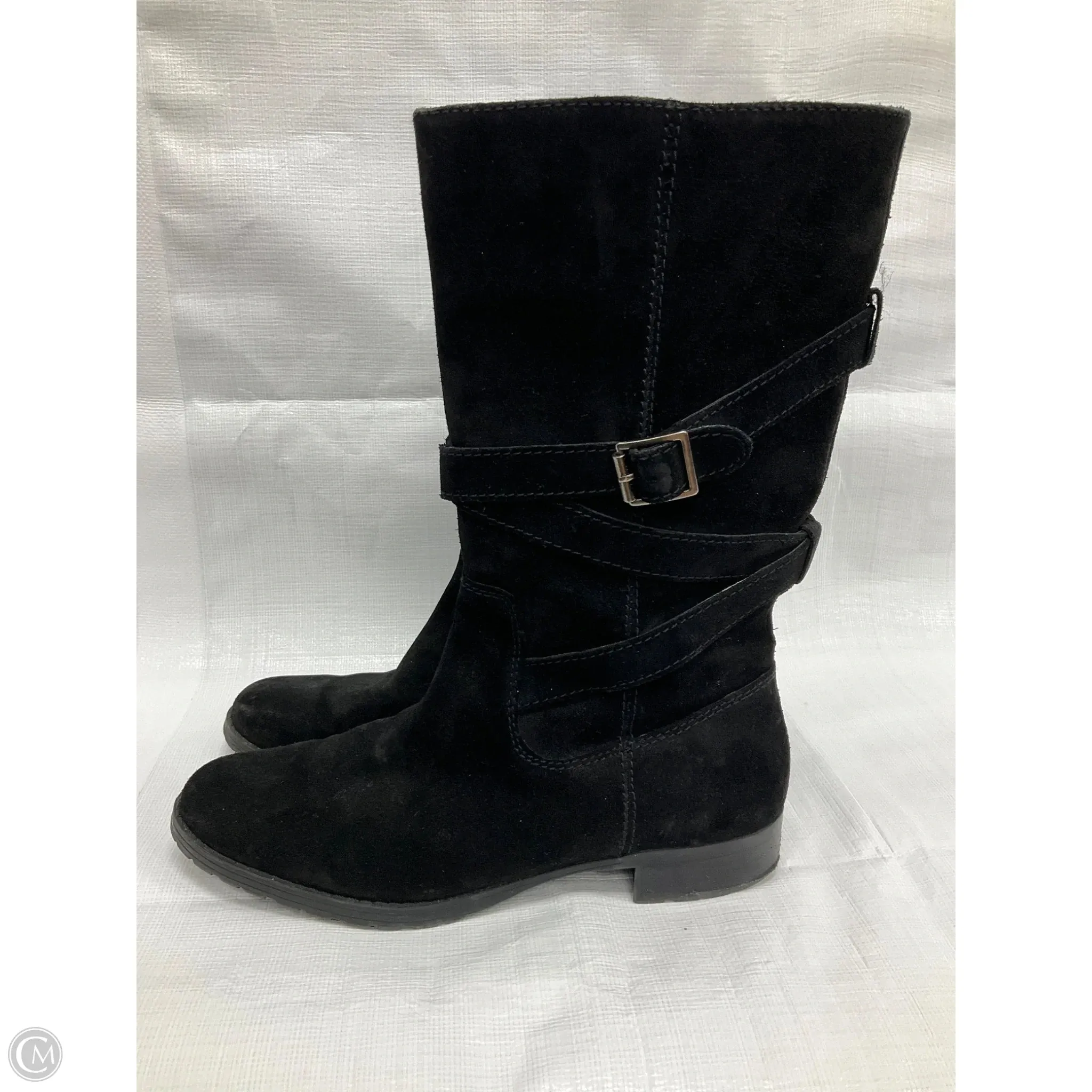 Boots Mid-calf Flats By Lauren By Ralph Lauren In Black, Size: 8.5