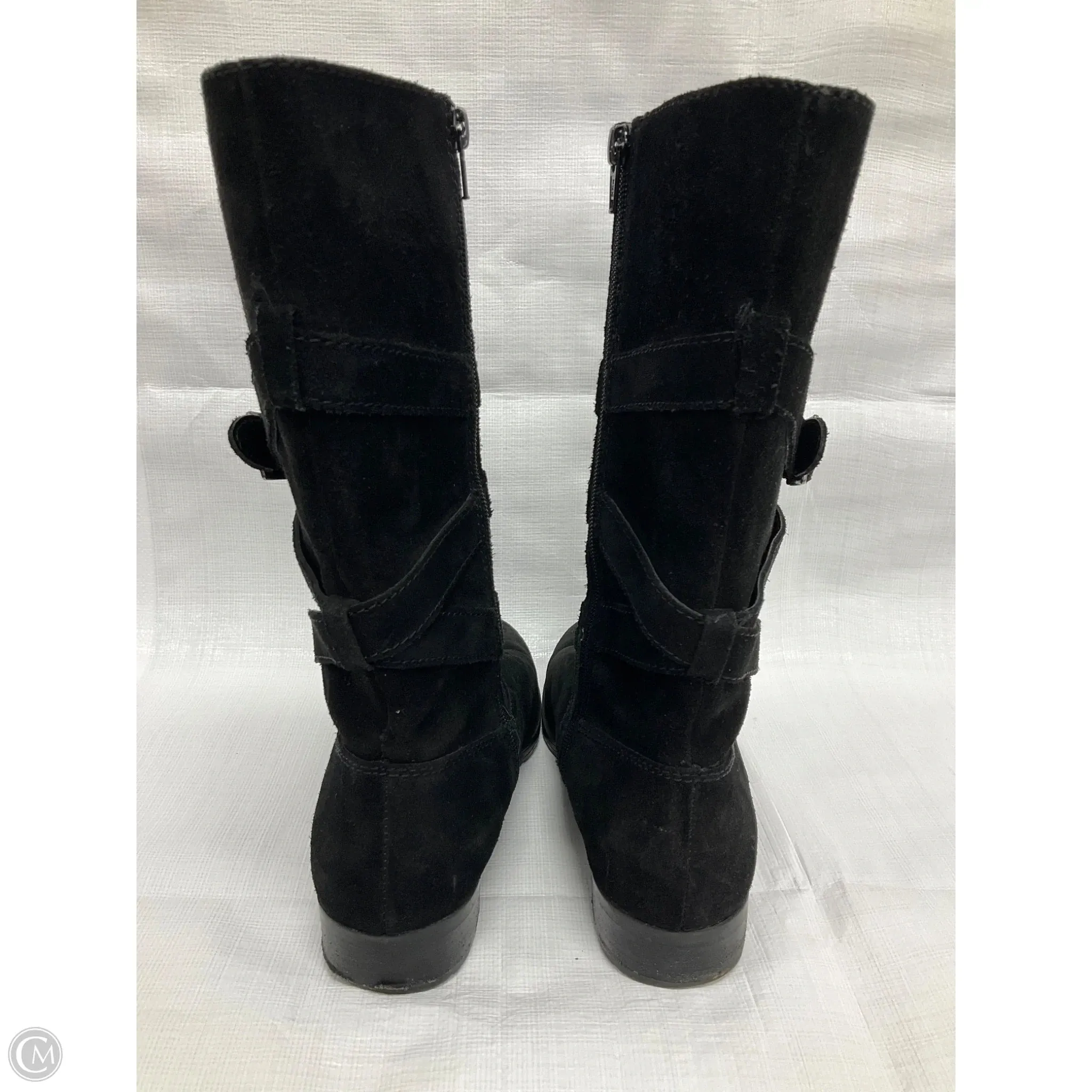 Boots Mid-calf Flats By Lauren By Ralph Lauren In Black, Size: 8.5