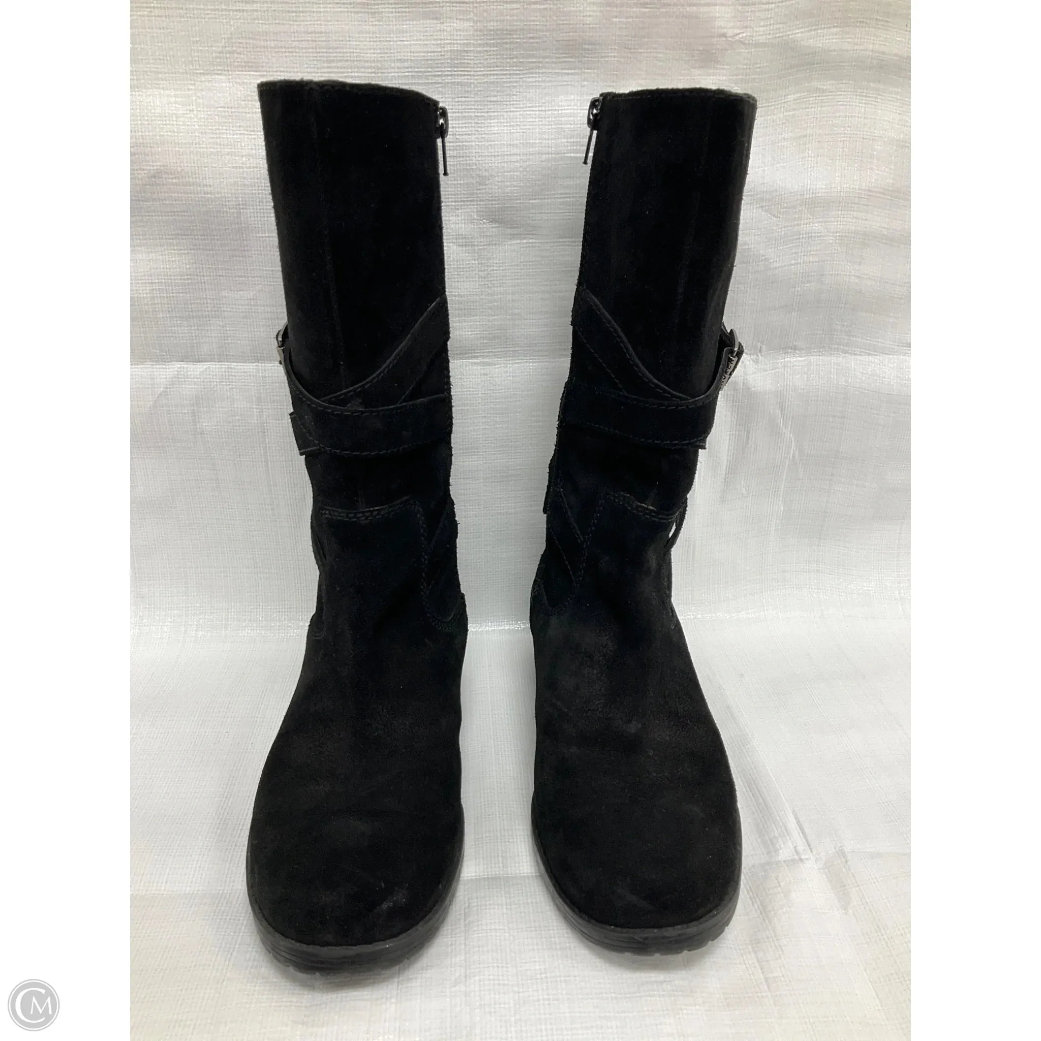 Boots Mid-calf Flats By Lauren By Ralph Lauren In Black, Size: 8.5