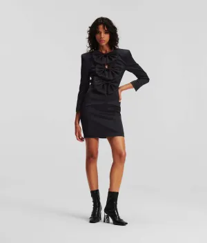 BOW-DETAIL MINI DRESS