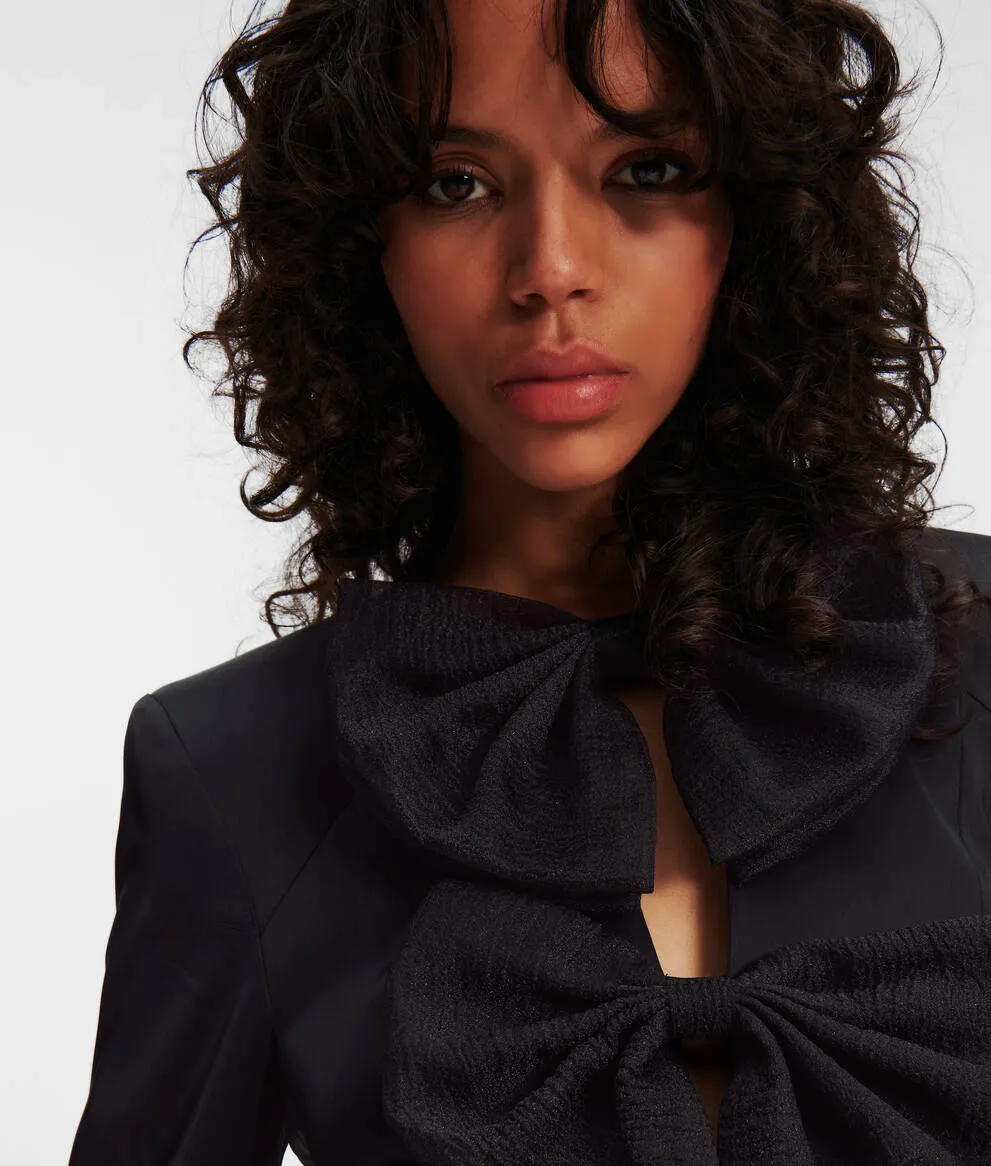 BOW-DETAIL MINI DRESS
