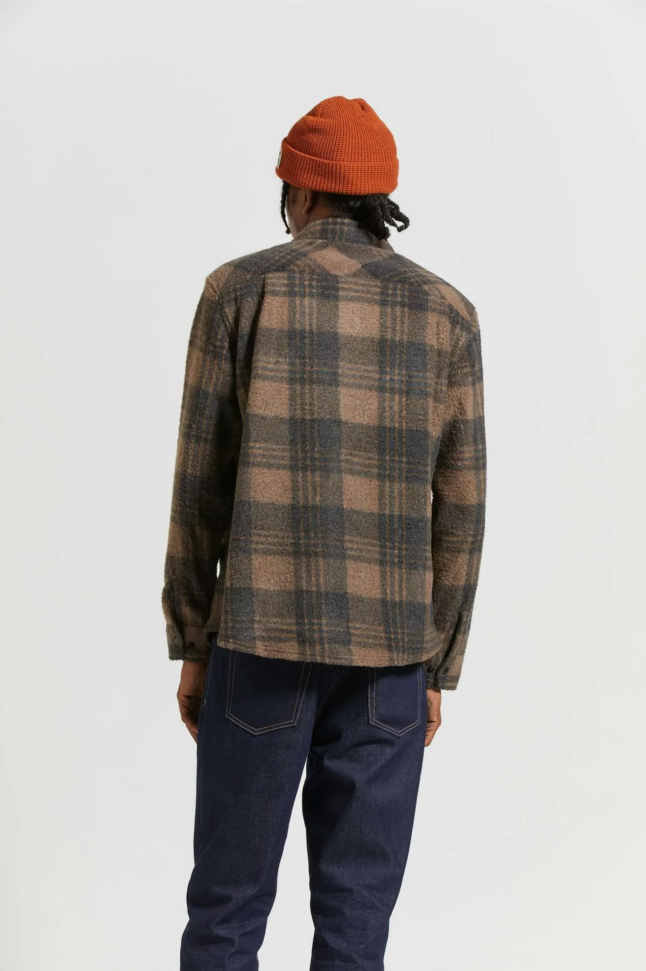 Bowery Arctic Stretch L/S Fleece - Burro Brown/Black Plaid Brixton
