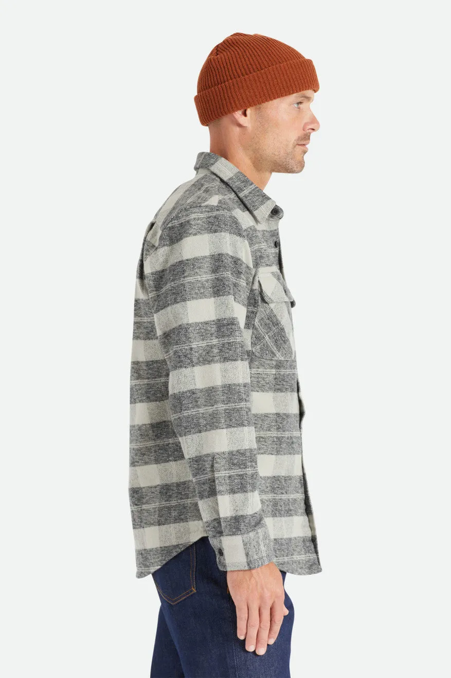 Bowery Heavyweight L/S Flannel - Black/Charcoal Brixton