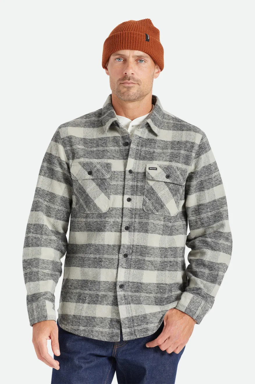Bowery Heavyweight L/S Flannel - Black/Charcoal Brixton