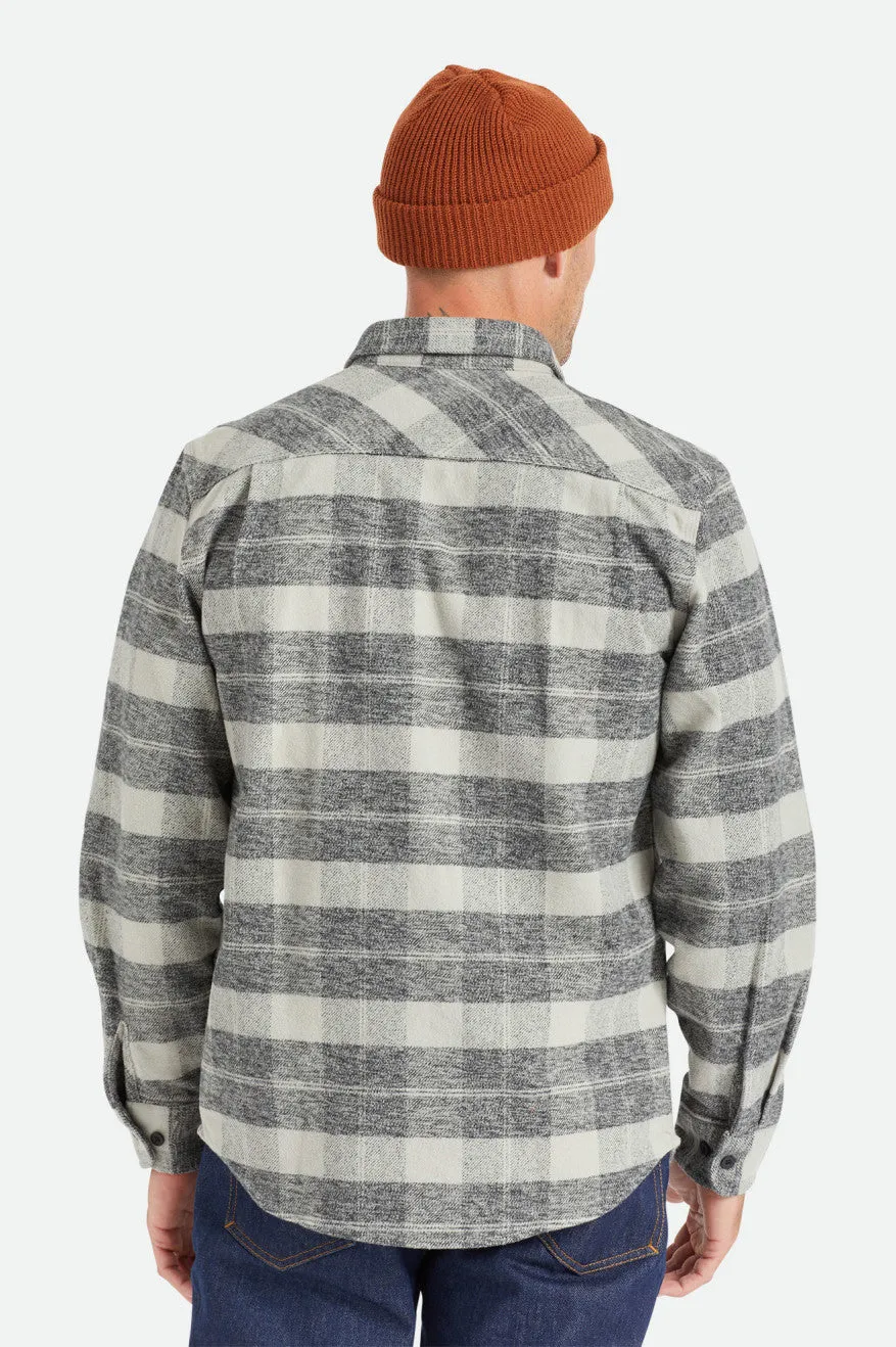 Bowery Heavyweight L/S Flannel - Black/Charcoal Brixton