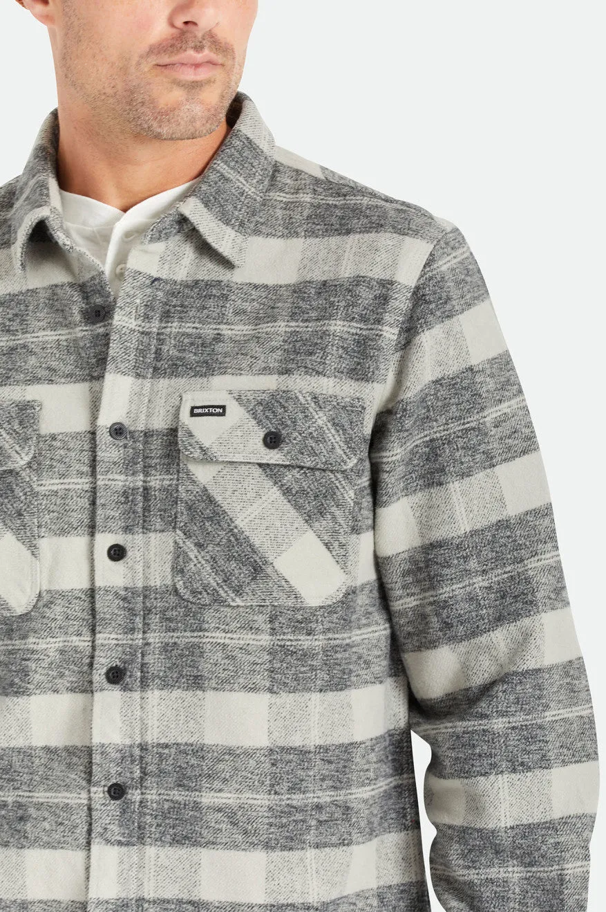 Bowery Heavyweight L/S Flannel - Black/Charcoal Brixton