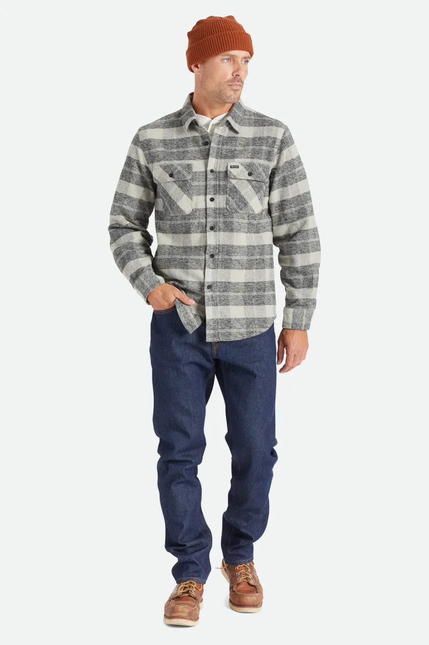 Bowery Heavyweight L/S Flannel - Black/Charcoal Brixton