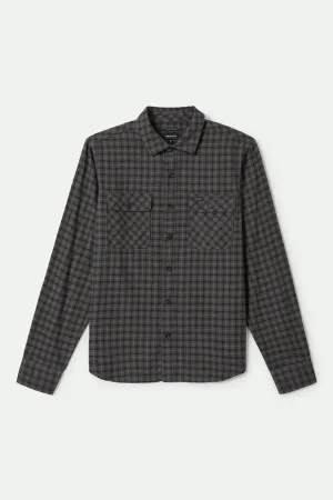 Bowery Lightweight Ultra Soft L/S Flannel - Charcoal/Ray Flower/Black Brixton