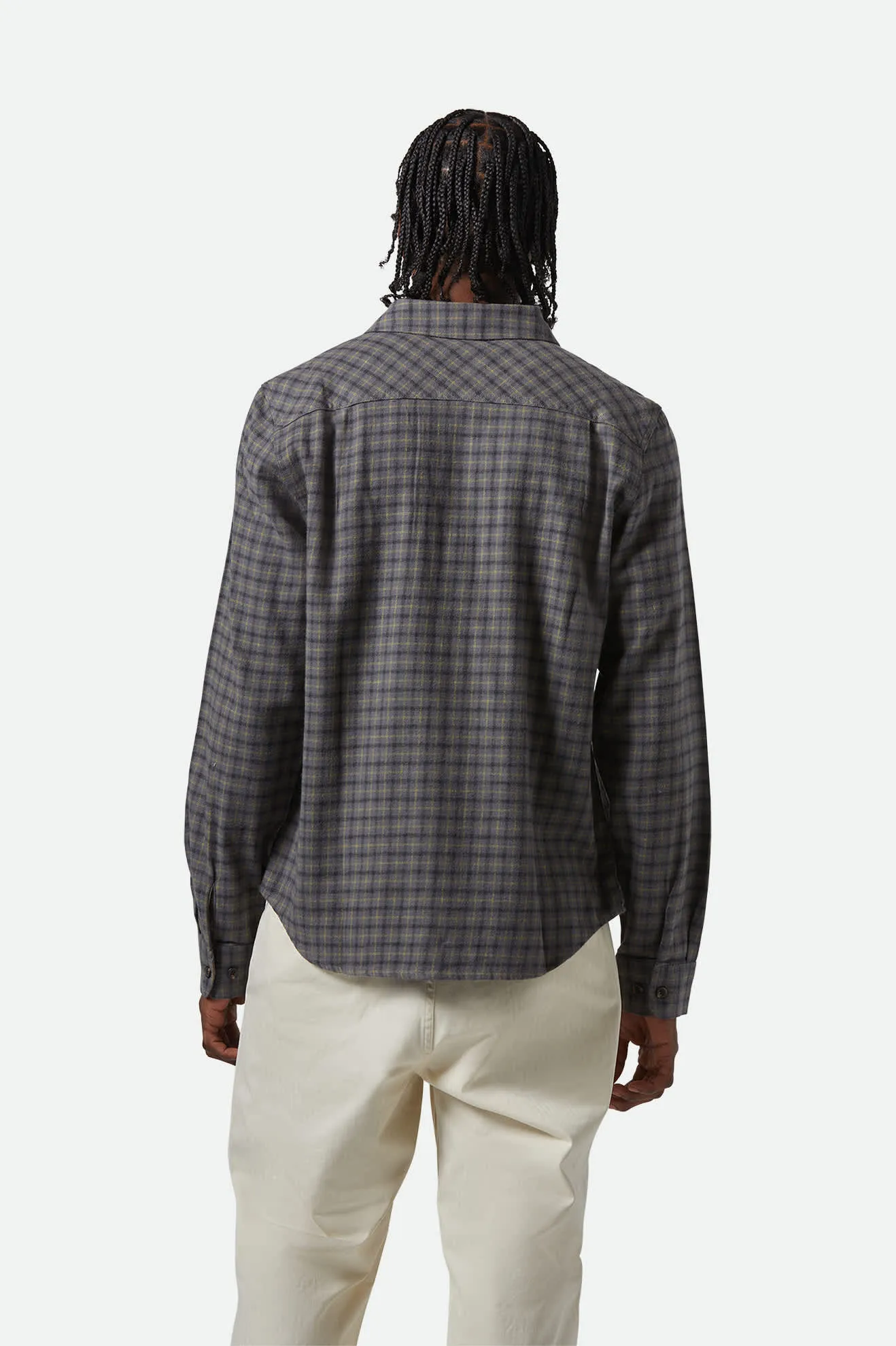 Bowery Lightweight Ultra Soft L/S Flannel - Charcoal/Ray Flower/Black Brixton