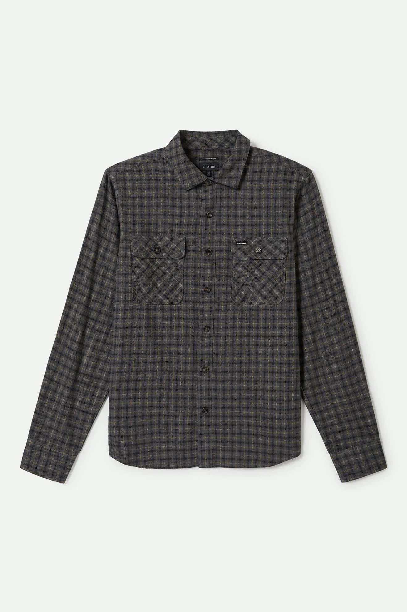Bowery Lightweight Ultra Soft L/S Flannel - Charcoal/Ray Flower/Black Brixton