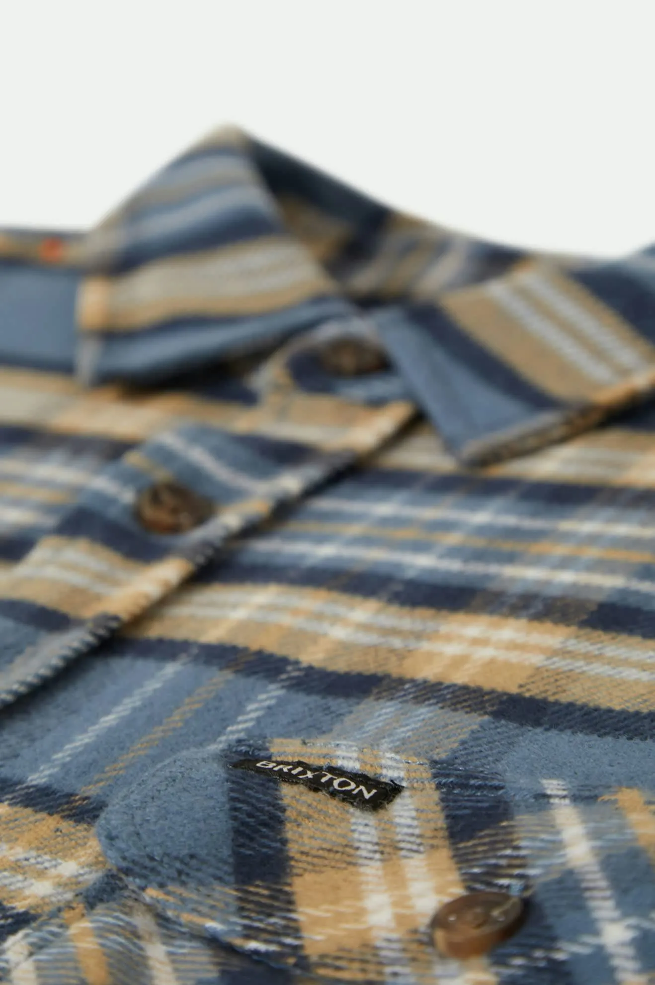 Bowery L/S Flannel - Azure Blue/Washed Navy/Sand Brixton