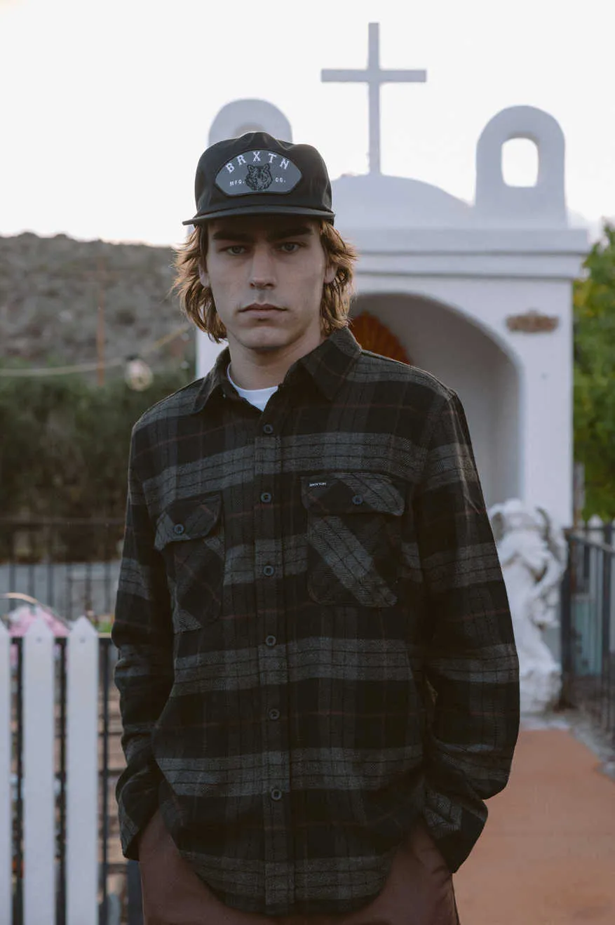 Bowery L/S Flannel - Black/Charcoal Brixton