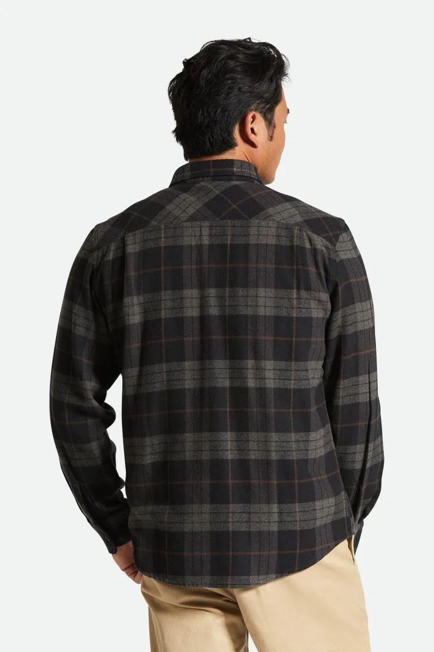 Bowery L/S Flannel - Black/Charcoal Brixton