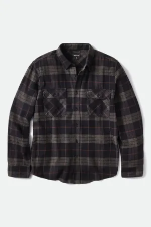 Bowery L/S Flannel - Black/Charcoal Brixton