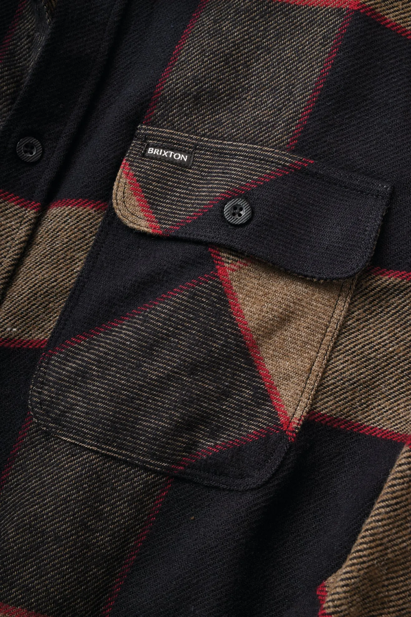 Bowery L/S Flannel - Heather Grey/Charcoal Brixton
