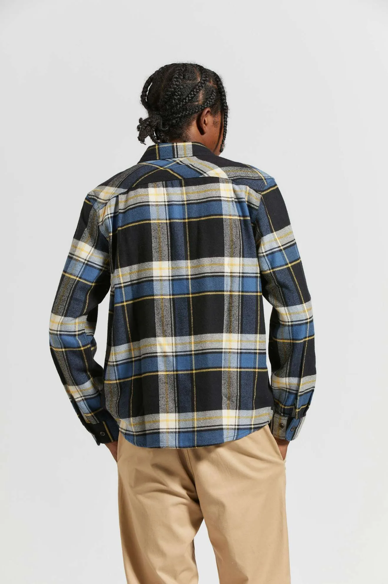 Bowery L/S Flannel - Joe Blue Plaid Brixton