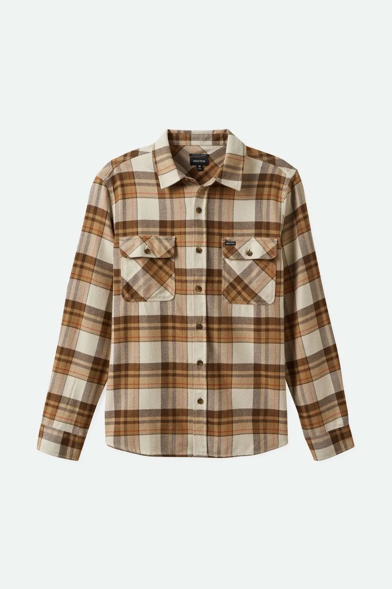 Bowery L/S Flannel - Whitecap/Pinecone Brown/Burro Brown Brixton