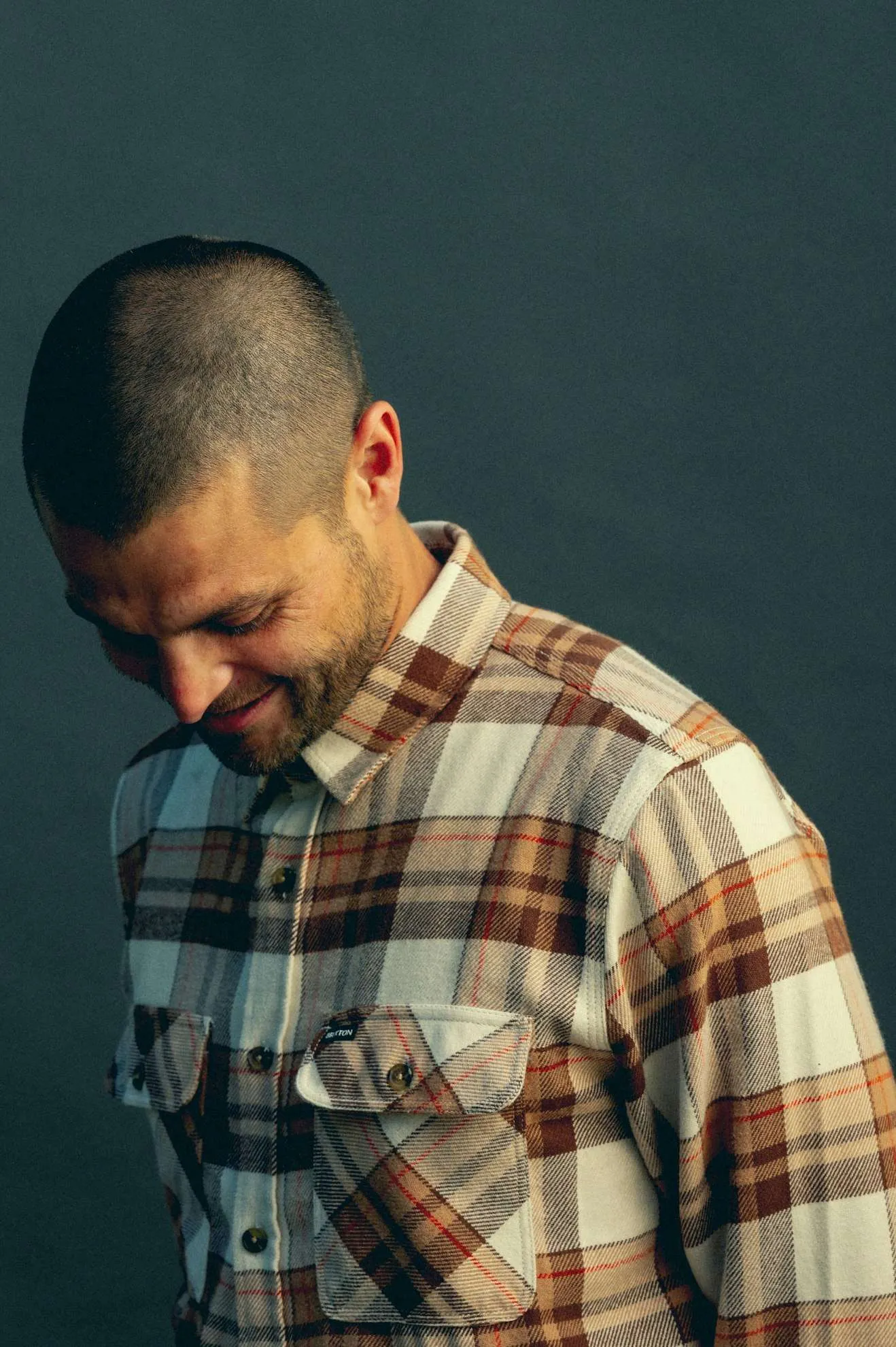 Bowery L/S Flannel - Whitecap/Pinecone Brown/Burro Brown Brixton