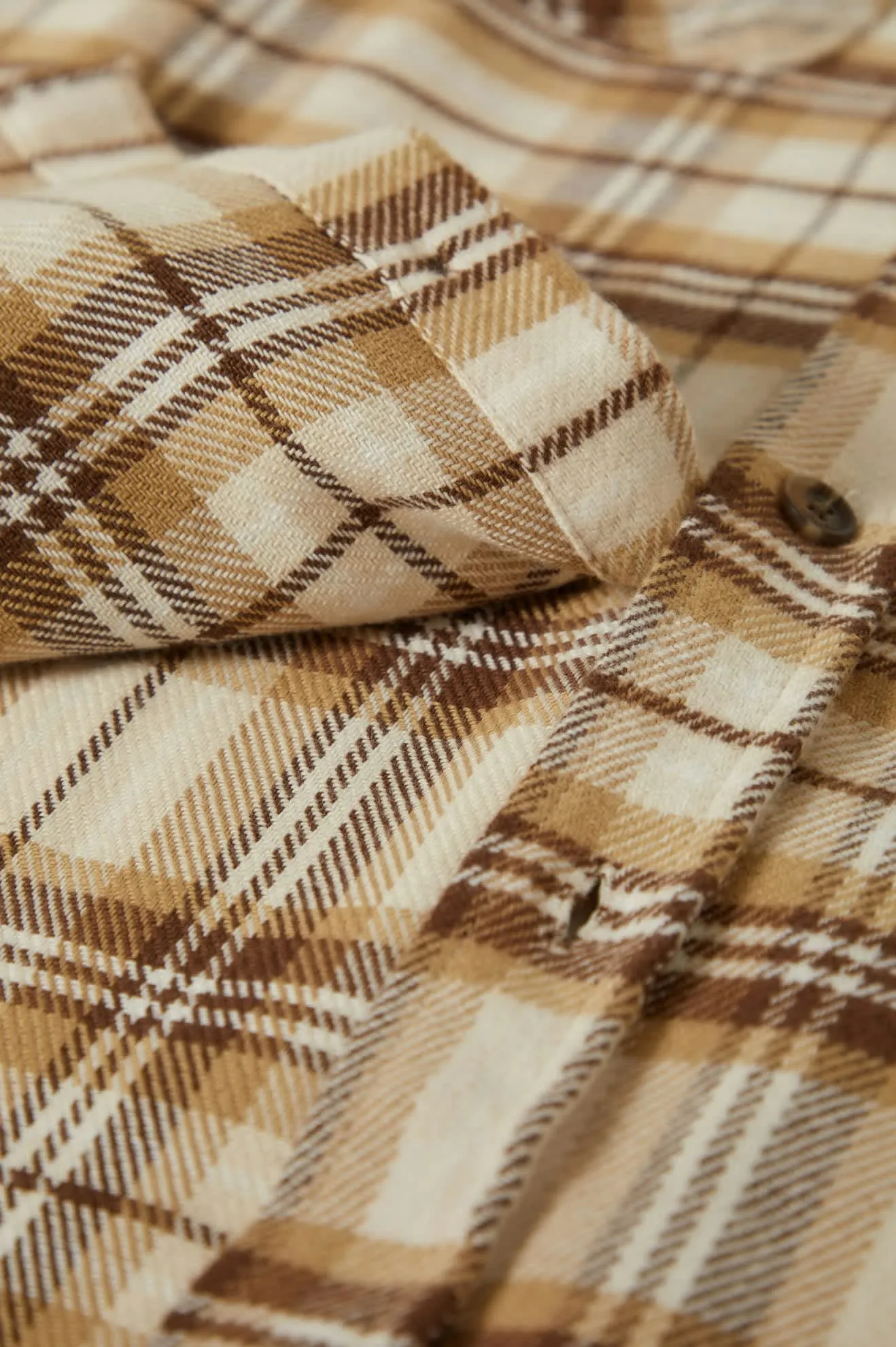 Bowery L/S Flannel - Whitecap/Sand/Pinecone Brown Brixton