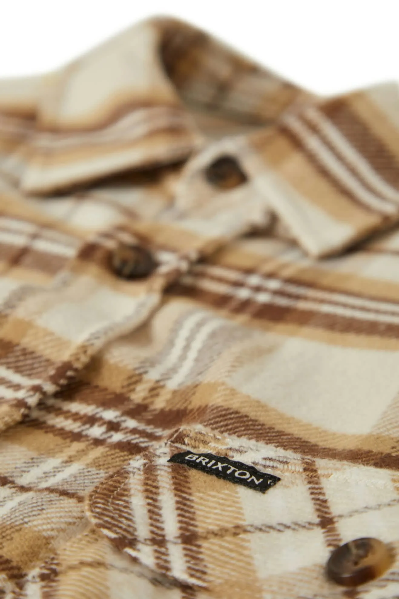 Bowery L/S Flannel - Whitecap/Sand/Pinecone Brown Brixton