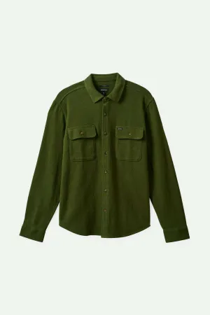 Bowery Textured Loop Twill L/S Overshirt - Cypress Green Brixton