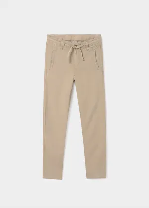 Boys Linen Pants In Camel