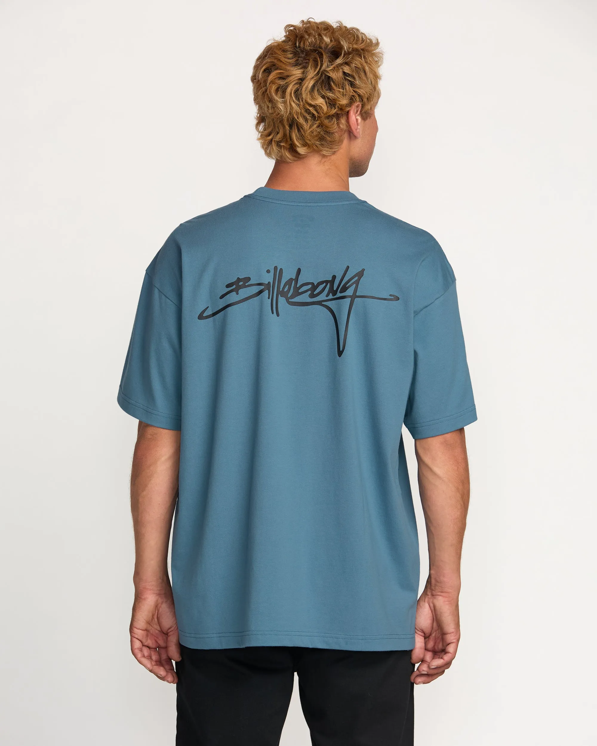 Bracket Script OG Tee - Carolina Blue Billabong