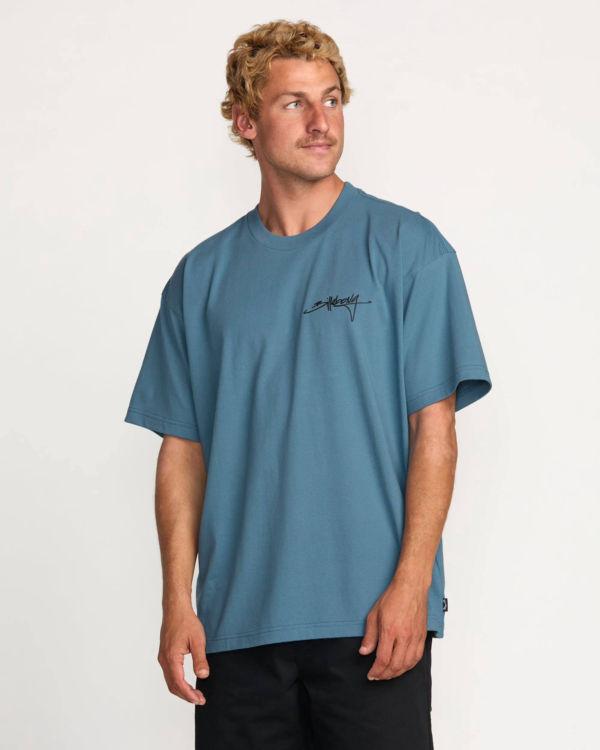 Bracket Script OG Tee - Carolina Blue Billabong