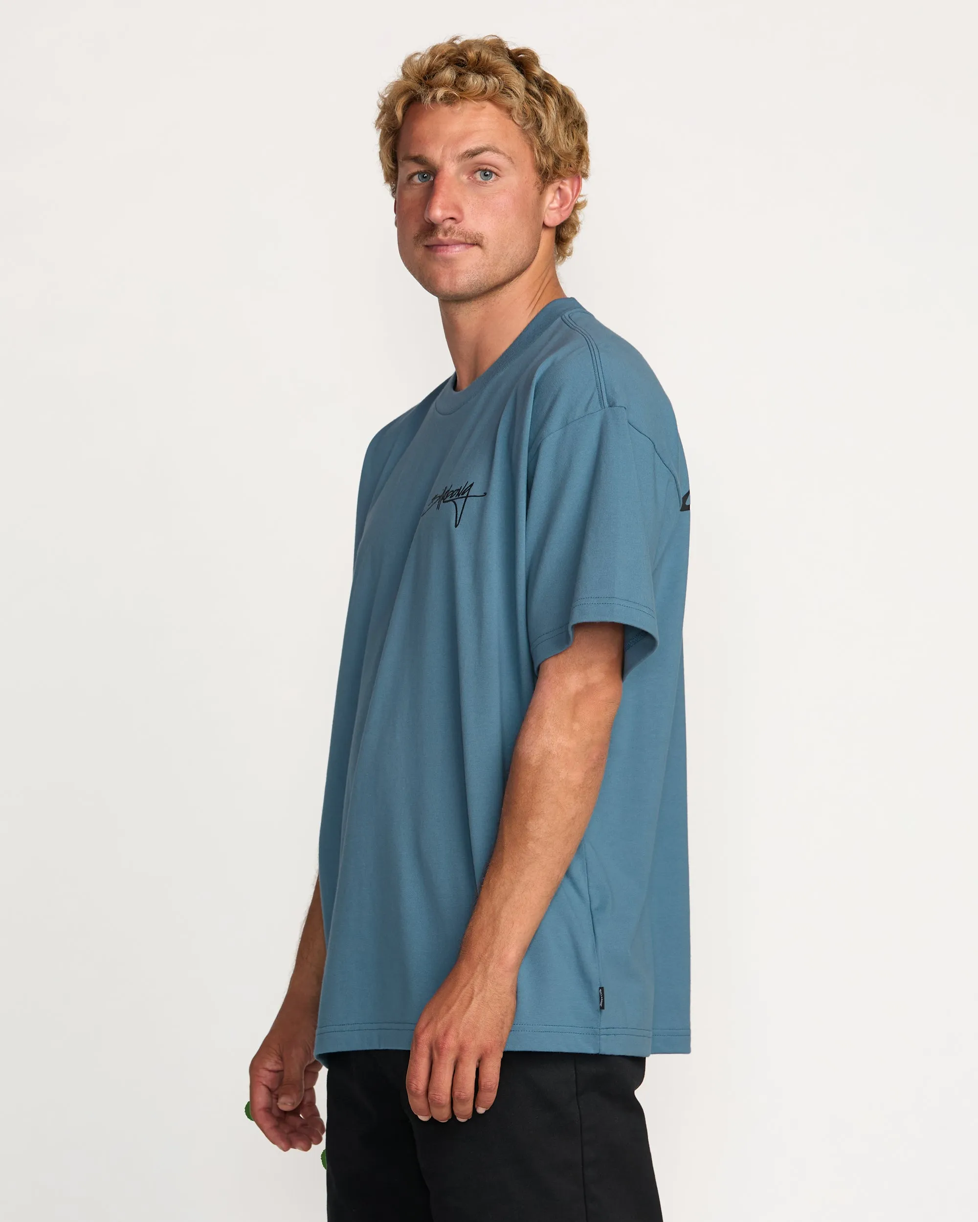 Bracket Script OG Tee - Carolina Blue Billabong