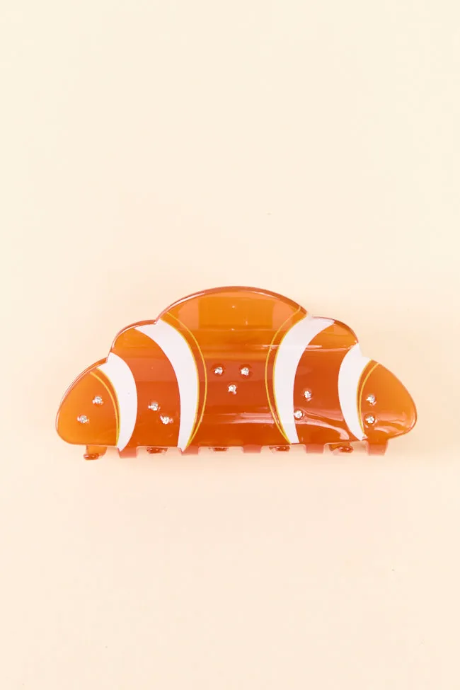 Brown Croissant Claw Clip