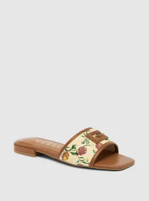 Brown Floral Tampa Slides Guess