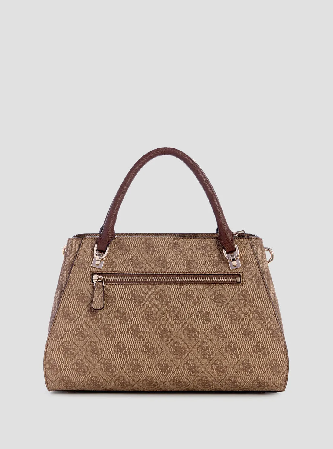 Brown Logo Noelle Satchel Bag Guess
