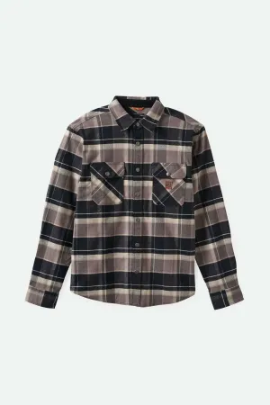 Builders Bowery Stretch Water Resistant L/S Flannel - Black/Charcoal/Beige Brixton