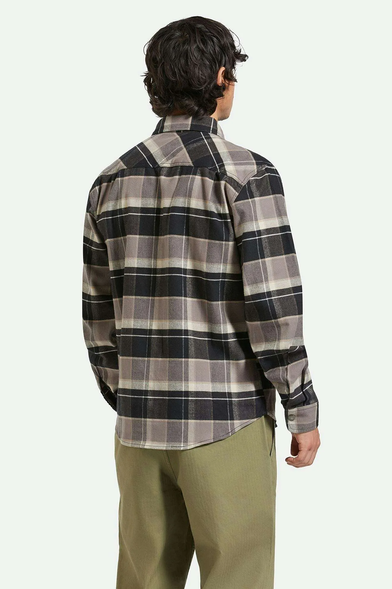 Builders Bowery Stretch Water Resistant L/S Flannel - Black/Charcoal/Beige Brixton