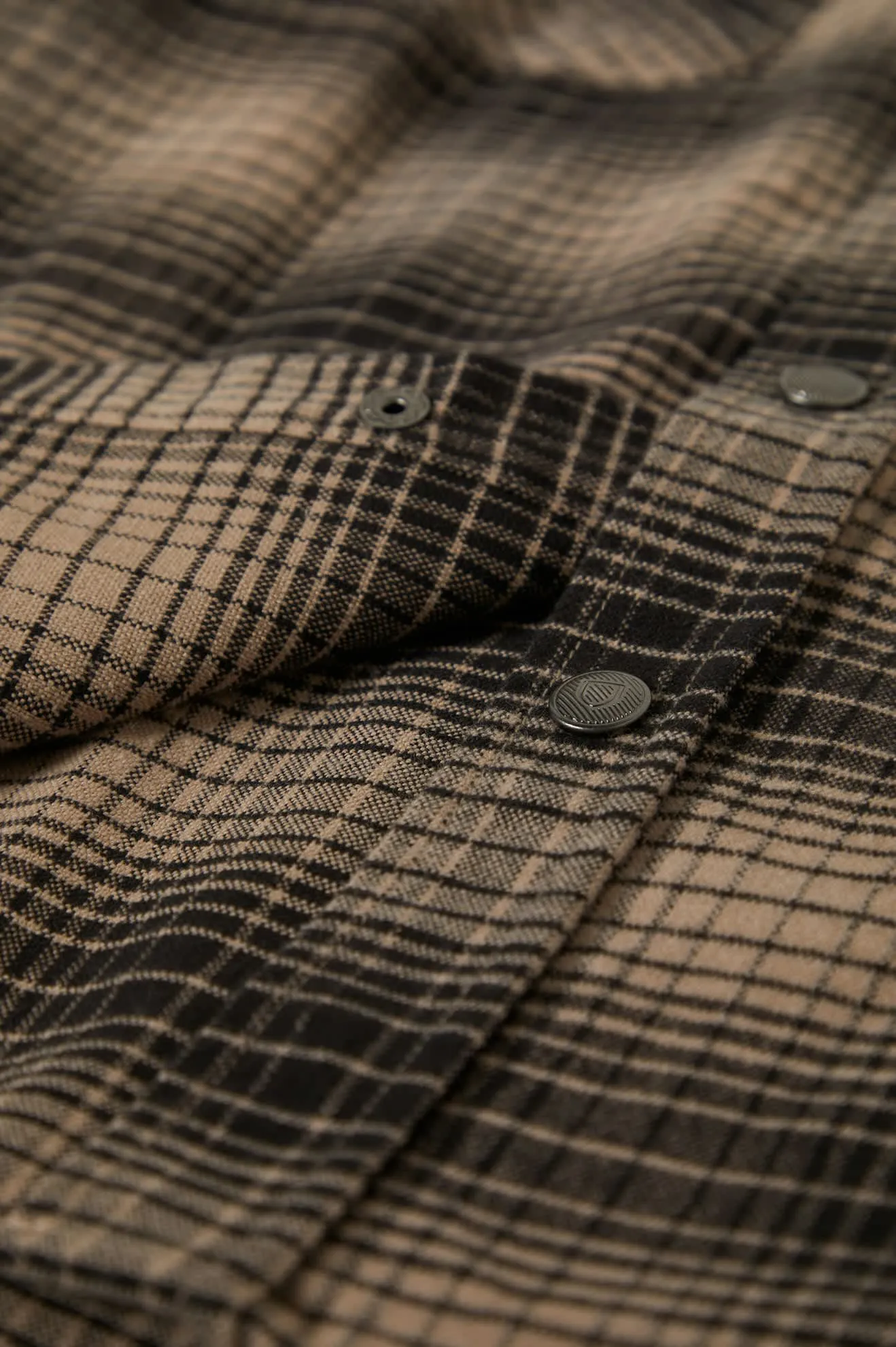 Builders Bowery Stretch Water Resistant L/S Flannel - Black/Cinder Grey Brixton