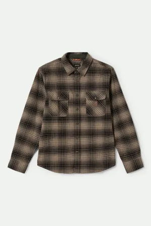 Builders Bowery Stretch Water Resistant L/S Flannel - Black/Cinder Grey Brixton