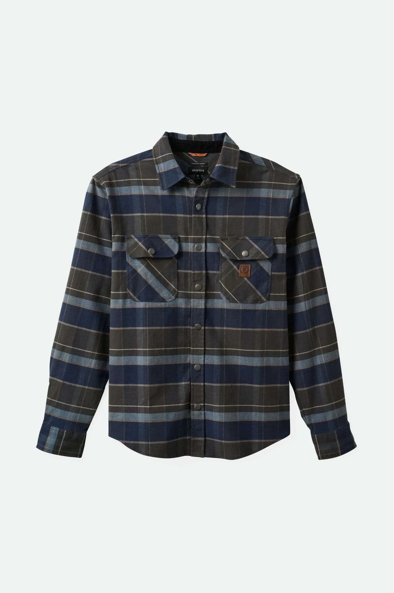 Builders Bowery Stretch Water Resistant L/S Flannel - Washed Navy/Black/Coronet Blue Brixton