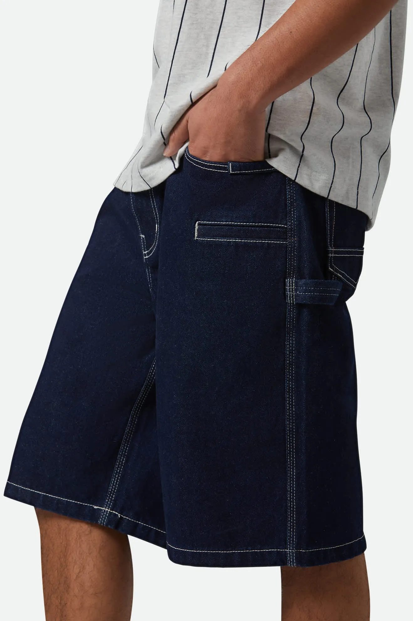 Builders Carpenter Baggy Short - Rinse Denim Brixton
