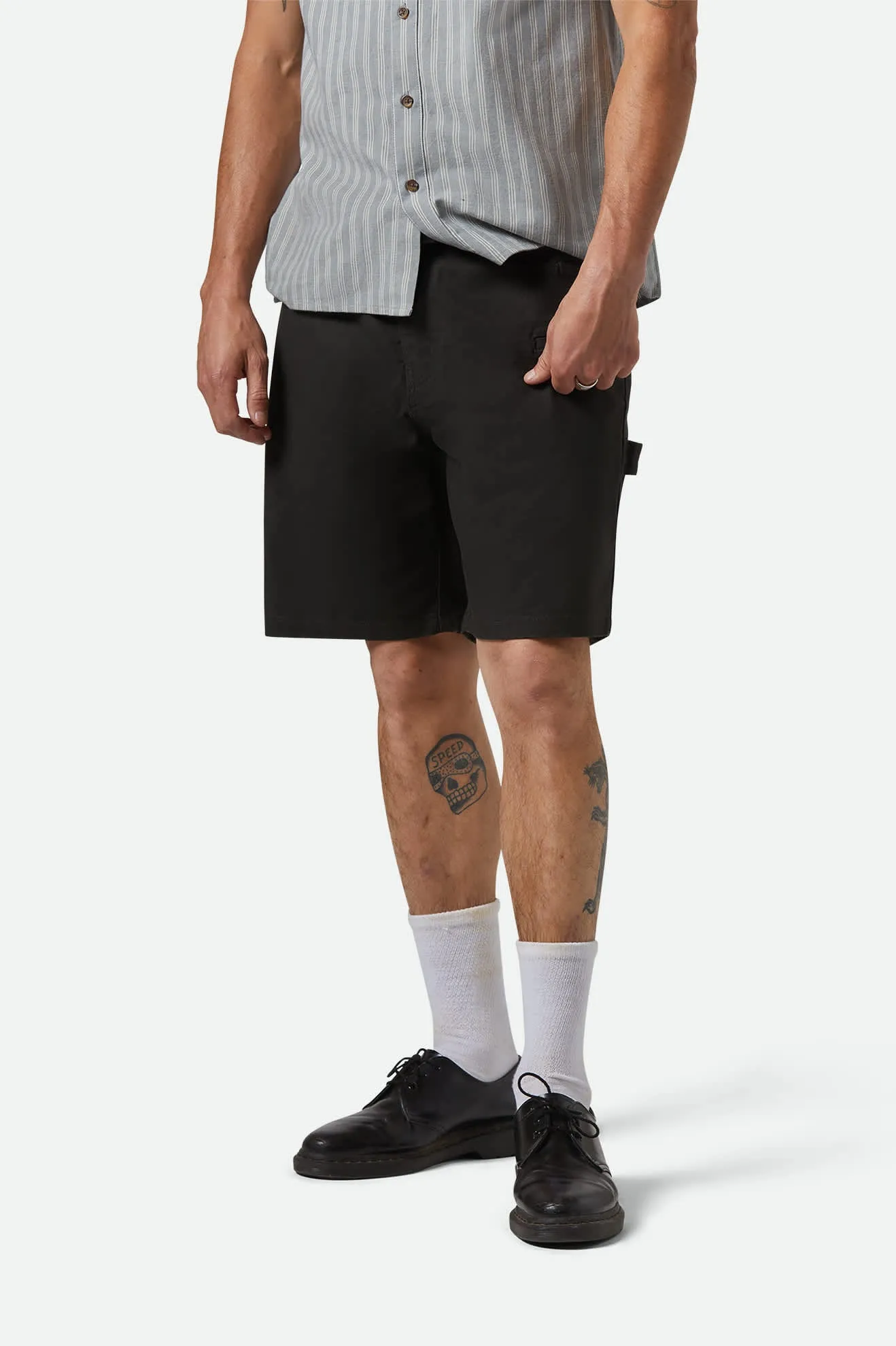 Builders Carpenter Baggy Short - Washed Black Brixton