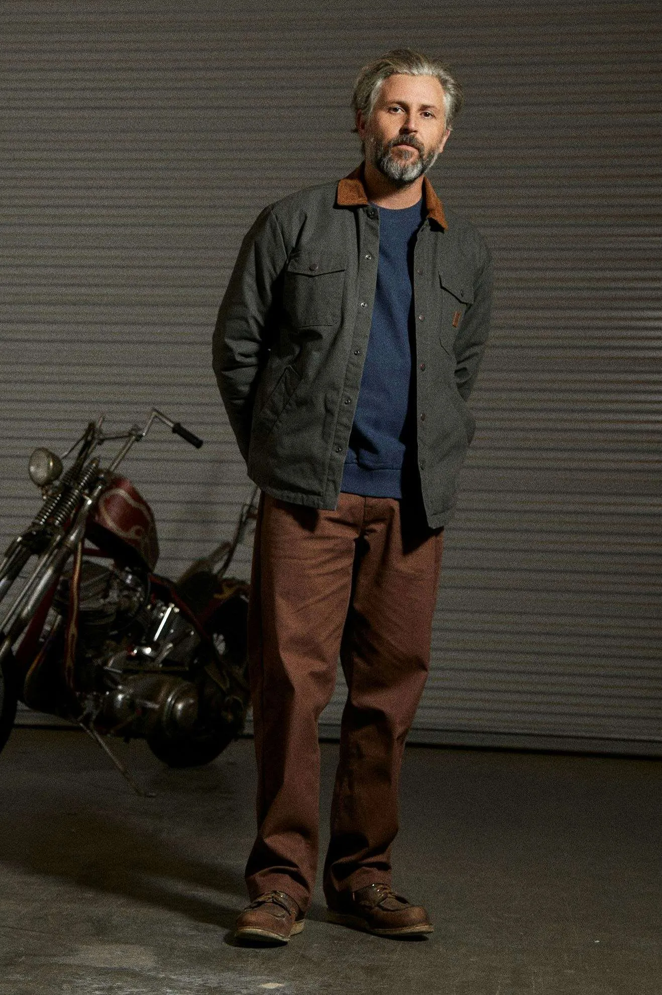 Builders Durham Waxed Canvas L/S Flannel Lined Jacket - Washed Black Brixton