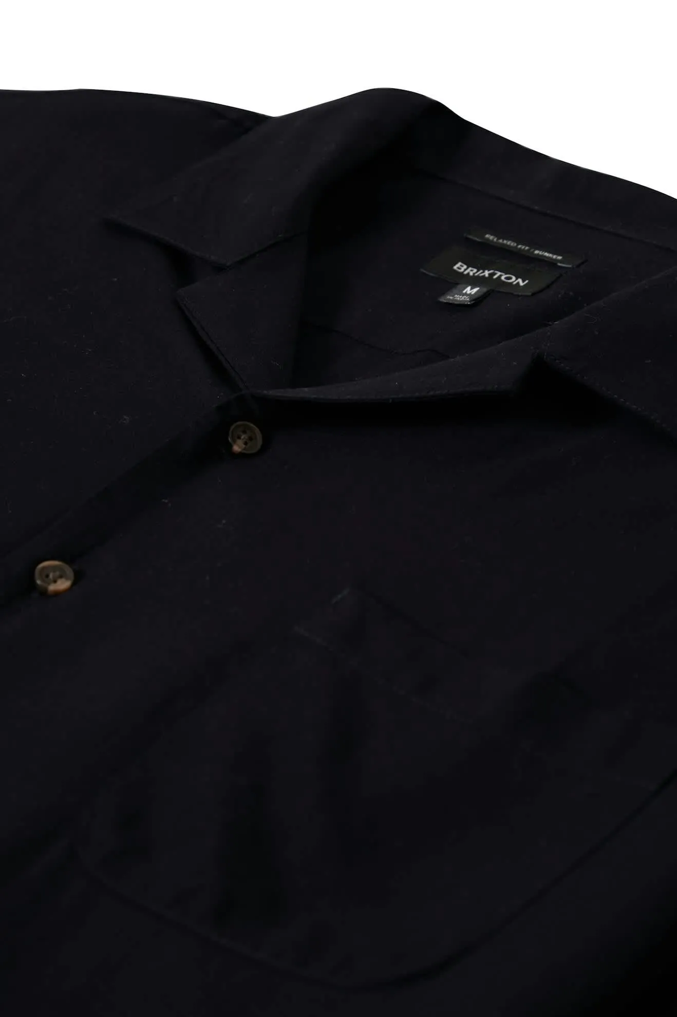 Bunker S/S Camp Collar Shirt - Black Brixton