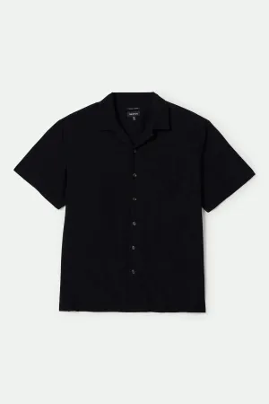 Bunker S/S Camp Collar Shirt - Black Brixton