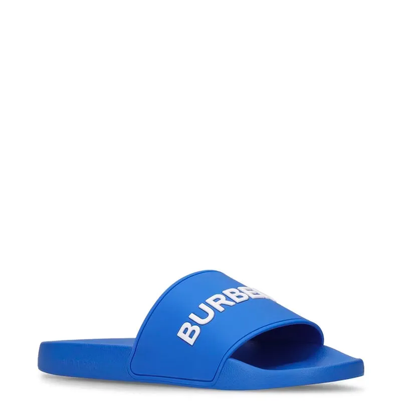 Burberry Blue Logo Furley Sliders