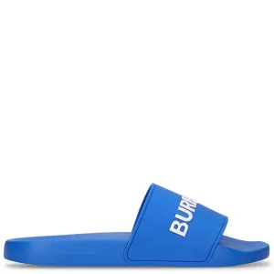 Burberry Blue Logo Furley Sliders