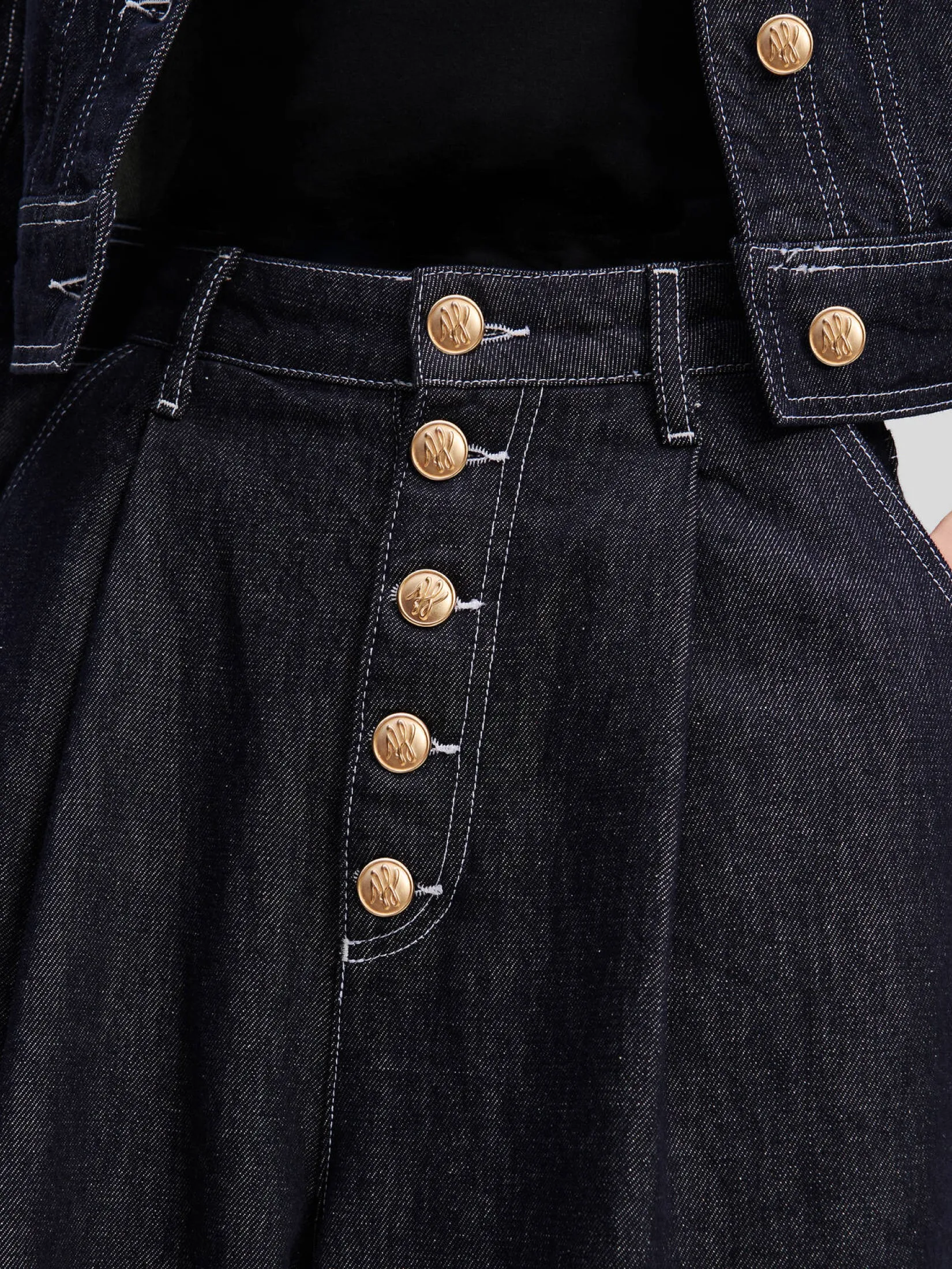 BUTTON DENIM PANTS