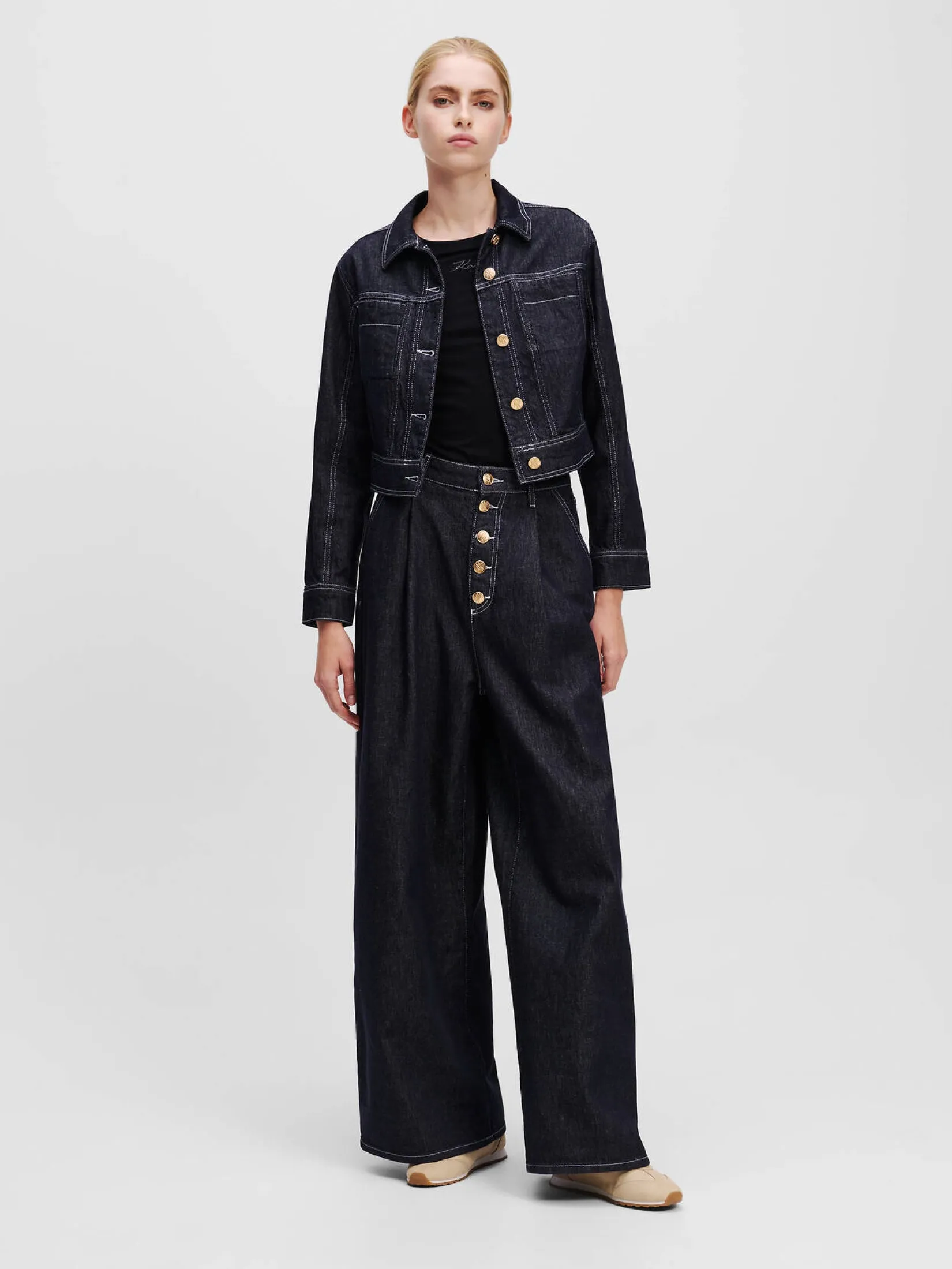 BUTTON DENIM PANTS