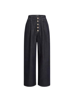 BUTTON DENIM PANTS