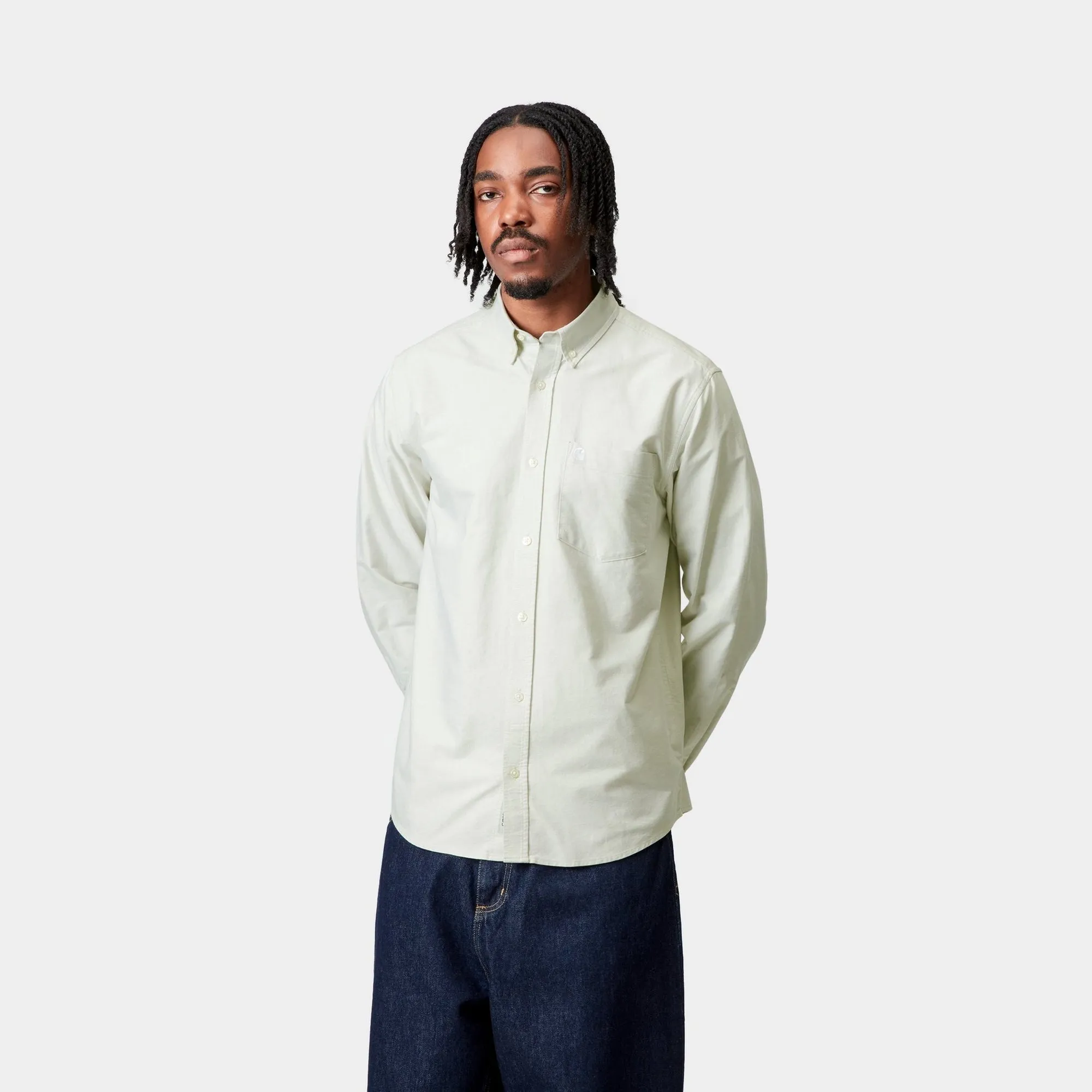 C-Logo Shirt | Pale Olive / White Carhartt WIP
